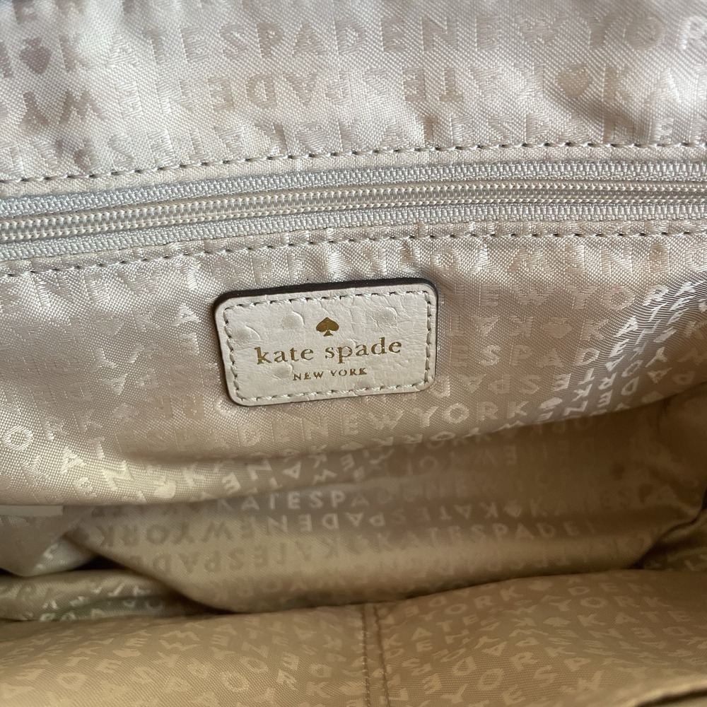 Kate Spade New York Darcy Road Trip Cream‎ Shoulder Satchel Bag Ostrich Embossed - Picture 5 of 16